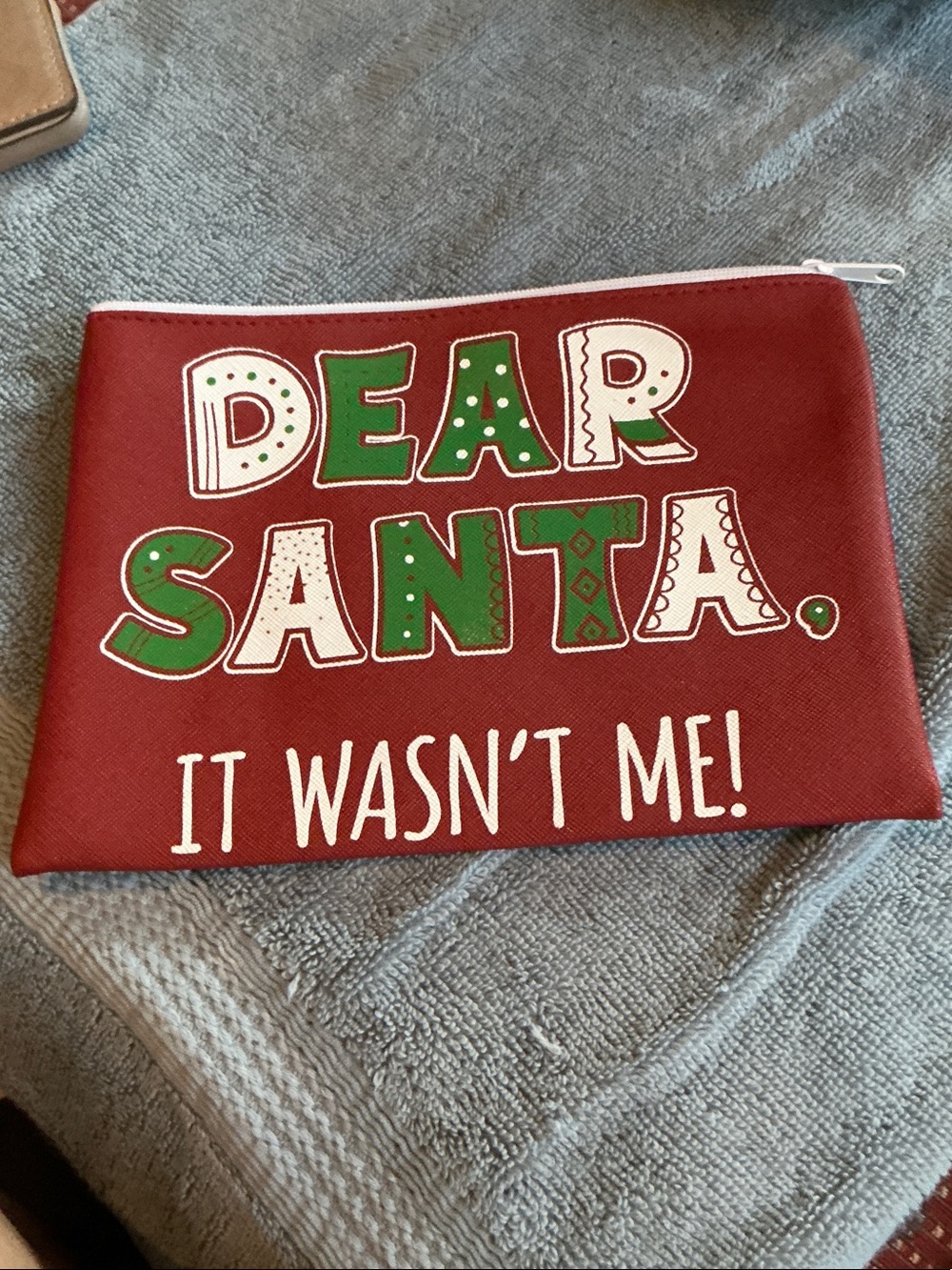 Holiday 'Dear Santa' Red Zip Pouch